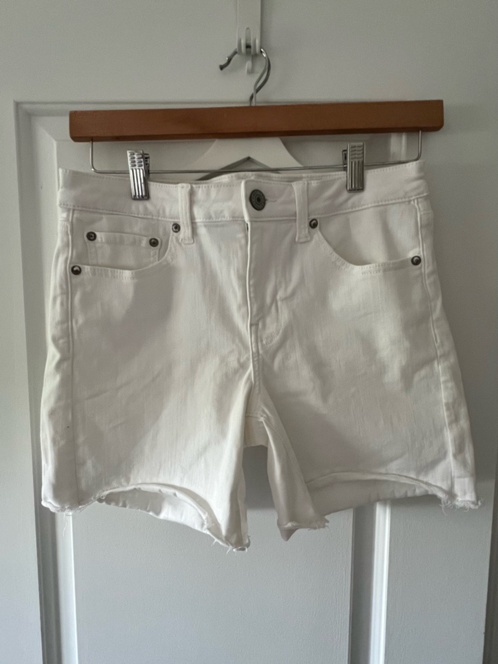 American Eagle Outfitters White Denim Cutoff Shorts